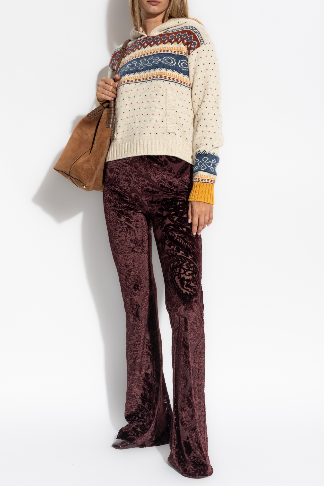 パンツ ETRO FW25 Brown velvet pant (WREA001499TCD01 M0689) ETRO Velvet Trousers | Brown | FARFETCH AO
